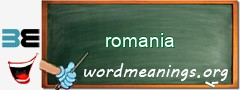WordMeaning blackboard for romania